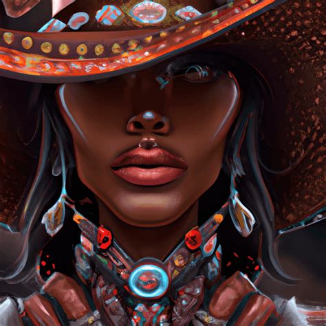 Beautiful Brown Skin Cowgirl 3d Art · Creative Fabrica