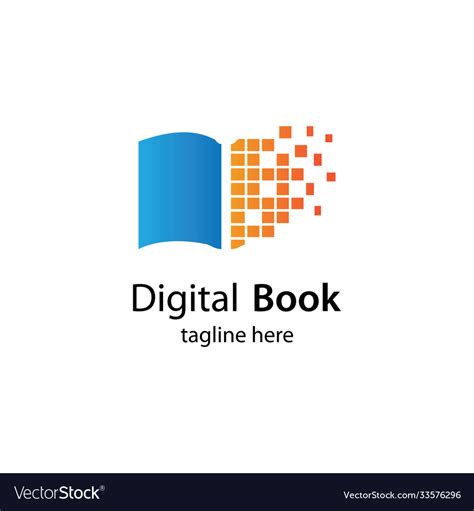 Digital book logo technology icon Royalty Free Vector Image