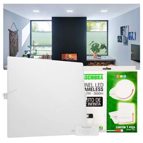 Painel Led Taschibra Frameless W Quadrado Embutir Painel De Led