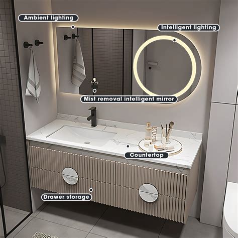 36"- 48" Floating Bathroom Cabinets with LED Mirror and Sink – High QLO