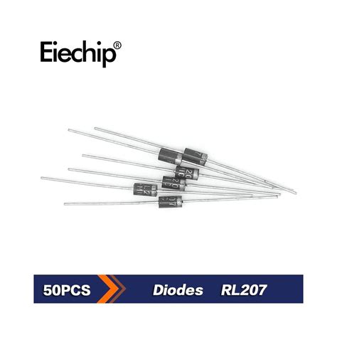 50db tétel RECTIFI DIODE RL207 2A 1000V Rectifier Diodes DO 15 csomag