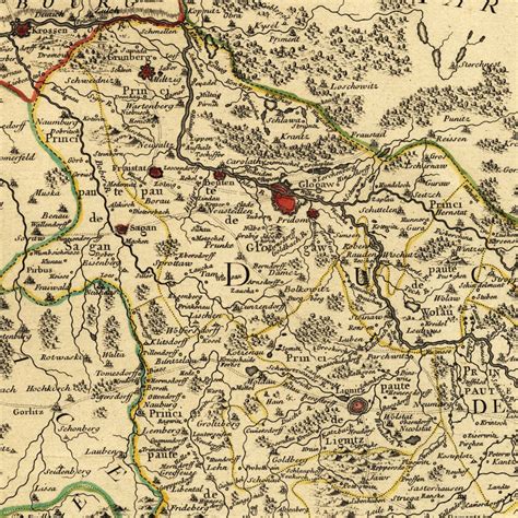 Historical Map Of Silesia Around 1741 Reprint Of The Map Etsy