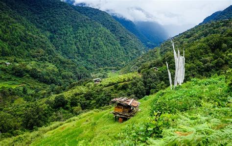 Mountain scenery in Bhutan stock photo. Image of outdoor - 101801754