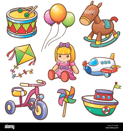 Vector Illustration Of Cartoon Toys Set Stock Vector Image And Art Alamy