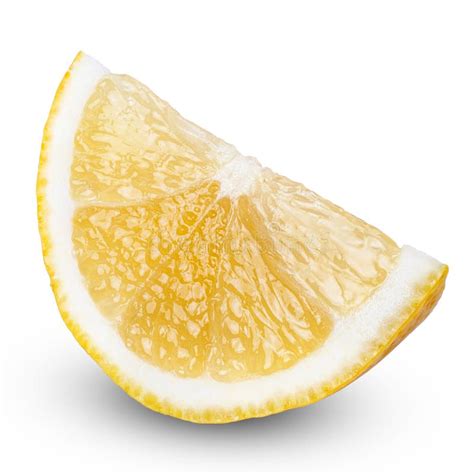 Slice of Lemon Fruit Isolated on White Stock Photo - Image of citrus ...