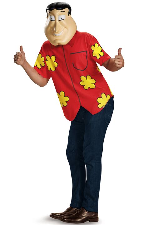 Quagmire Deluxe Medium-Size Adult Male Costume with Shirt and Latex ...