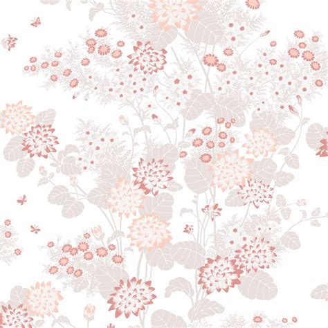 Oriental Floral Bouquet Green Pink Wallpaper | Florence Broadhurst Chinese Floral