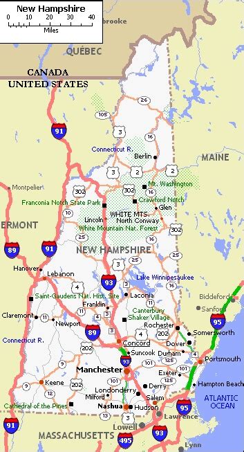 New Hampshire City Map