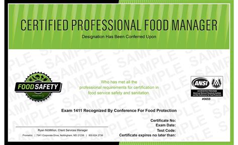 Food Manager Certification Class Hosted By The Center For Community