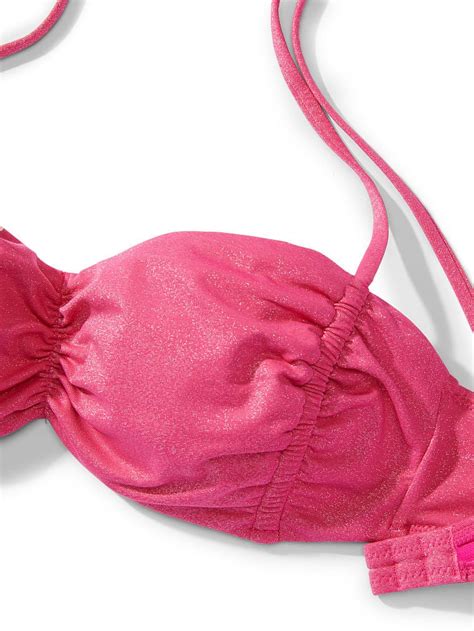 Büzgülü Işıltılı Bralette Bikini Üstü