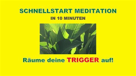 Räume deine Trigger auf Schnellstart Meditation in 10 Minuten YouTube