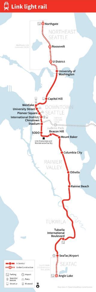 Seattle Link Light Rail Map Greater Auckland