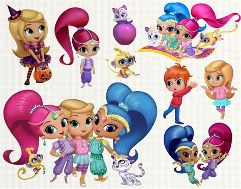 Shimmer And Shine Clipart Shimmer And Shine Images Shimmer Etsy Embroidery Designs Clipart