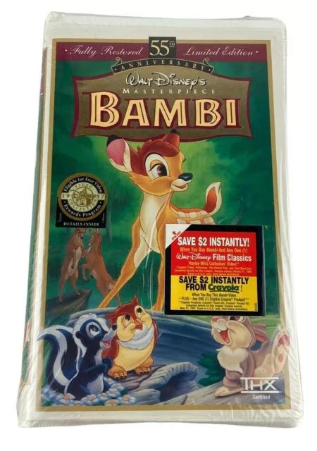 Bambi Walt Disney Masterpiece Vhs Th Anniversary Limited Edition