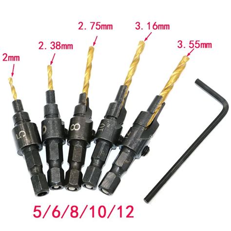 Pcs Hss Countersink Drill Bit Set Quick Change Hex Shank Trim