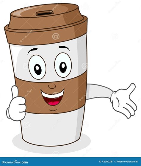 Paper Coffee Cup With Thumbs Up Stock Vector Image 42200231