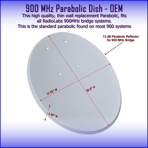 Parabolic Dish Reflector 900 MHz Bridge Wireless RadioLabs