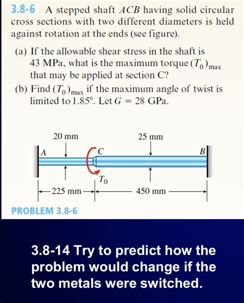 Solved A Stepped Shaft Acb Having Solid Circular Cross Chegg