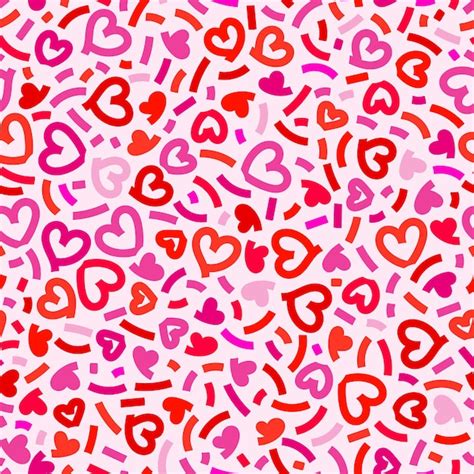 Premium Vector Red Love Heart Seamless Pattern Illustration Cute