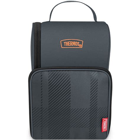 Thermos - Dual compartment lunch box - Black plaid. Colour: black | Rossy