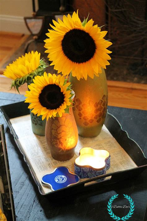 Painted Glass Vases With Chalky Paint And Stencils