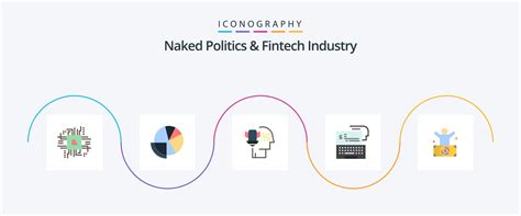 Pol Tica Desnuda E Industria Fintech Flat Icon Pack Que Incluye