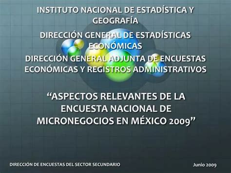 Ppt Instituto Nacional De Estad Stica Y Geograf A Powerpoint