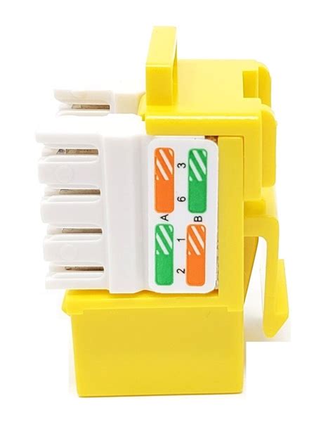 Cat6 Punch Down Keystone Jack Yellow 10 Pack Micro Connectors Inc