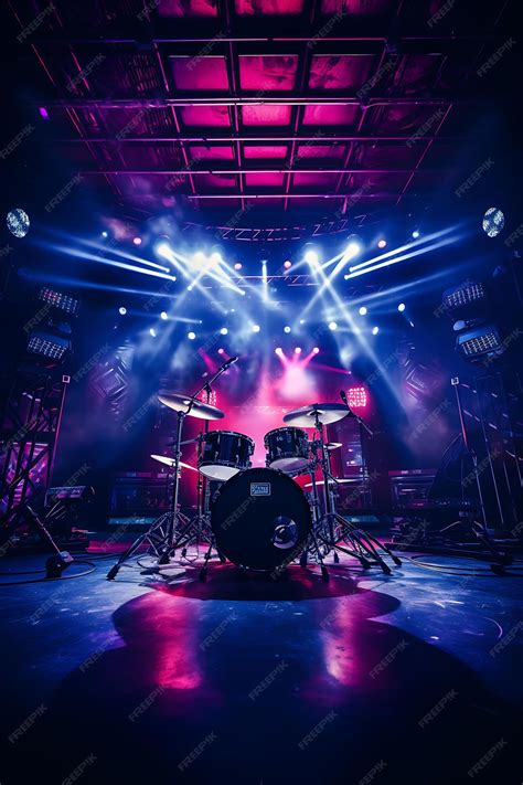 Premium Photo Rock Concert Backdrop Stage Lights And Crowd Background