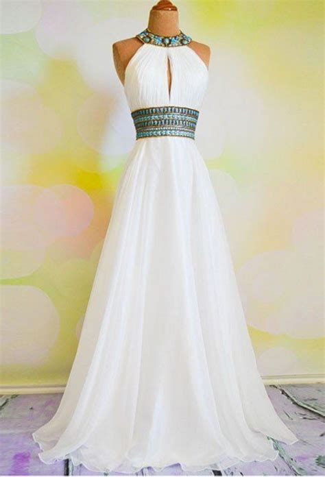 Halter White Prom Dress On Luulla