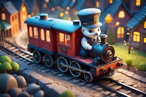 Premium Photo Very Detailed Tiny Cute Train Conductor Cinematic