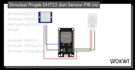 Simulasi Projek Dht22 Dan Sensor Pir Ino Wokwi Esp32 Stm32 Arduino Nbkomputer