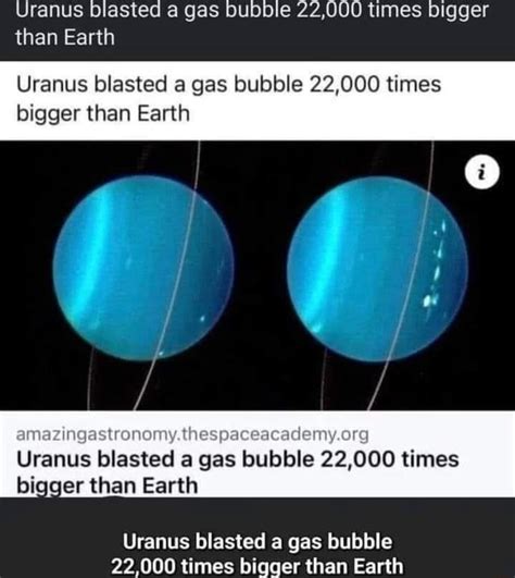 Uranus Blasted A Gas Bubble 22000 Times Bigger Than Earth Uranus