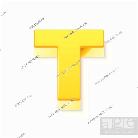 3d Image Yellow Letter T Isolated On White Background Stock Vector