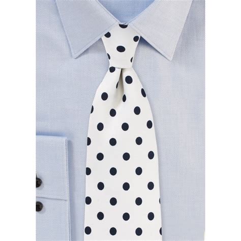 White Necktie With Black Polka Dots Ties