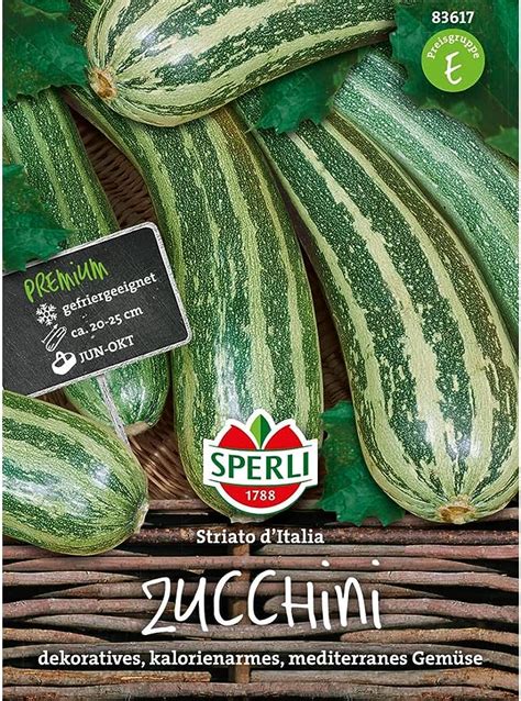 Sperli Premium Zuchini Samen Striato Italia Fr H Lange Ernte