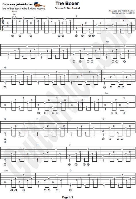 The Boxer Simon Garfunkel Easy Guitar Chords GuitarNick