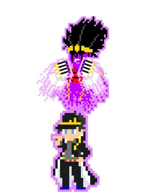 Jotaro In 2022 Pixel Art Characters Pix Art Minecraft Pixel Art