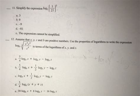 Solved Condense The Expression To The Logarithm Of A Chegg