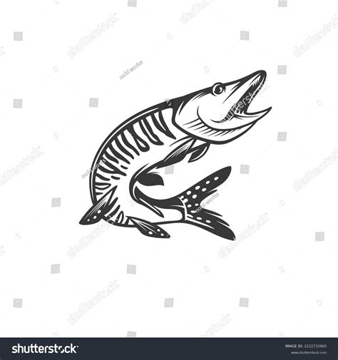 Jumping Musky Fish Mascot Large Freshwater Stock Vector (Royalty Free) 2222732865 | Shutterstock