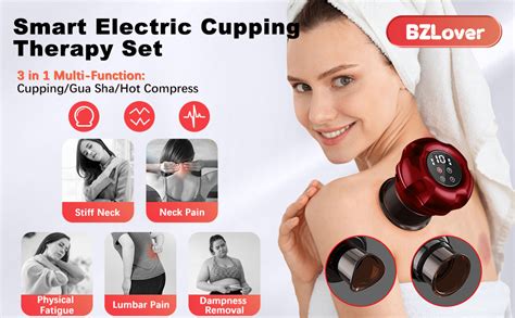 Bzlover Electric Cupping Massager Smart Vacuum Cupping Therapy Set Rechargeable