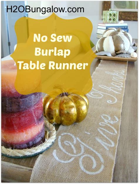 No Sew Burlap Table Runner H Obungalow