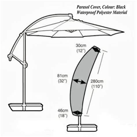 Offset Umbrella And Frame Cover Fits 9ft To 13ft Cantilever Umbrellas With Zipper And Water