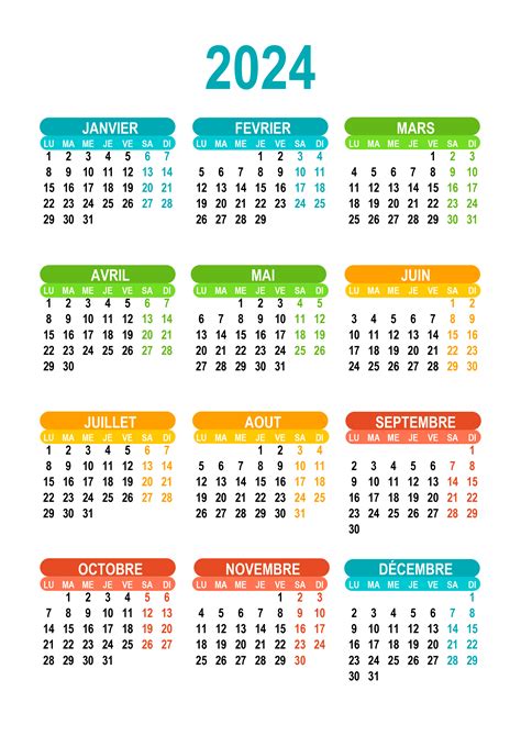 Calendrier Annuel 2024 A Imprimer