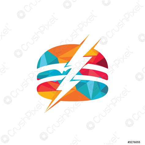 Flash Burger Vector Logo Design Burger And Thunderstorm Icon Logo Stock Vector 3276055