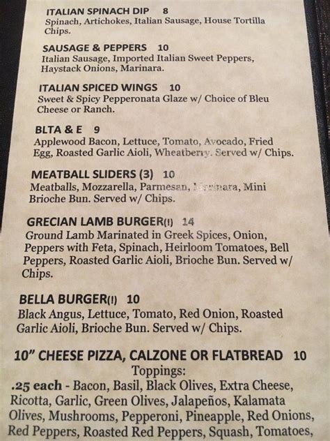 Menu at Ciao Bella Italian Grill pub & bar, Memphis, Sanderlin Ave #100