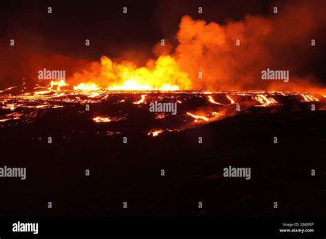 Meradalir Volcano Volcanic Eruption In Iceland Stock Photo Alamy