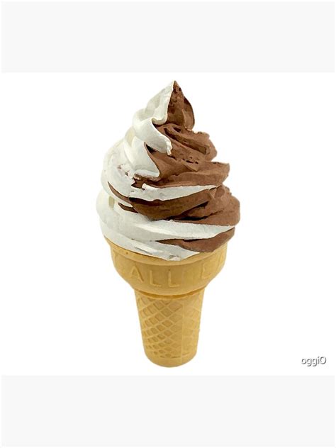 Twist Ice Cream Cone Vanilla And Chocolate Soft Serve Poster By