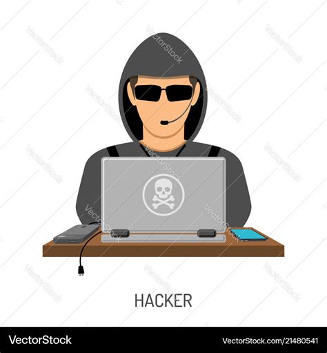 Cyber Crime Concept With Hacker Royalty Free Vector Image