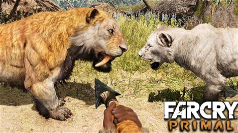 Sabertooth Tiger Vs Cave Lion Far Cry Primal Hoorikz Youtube